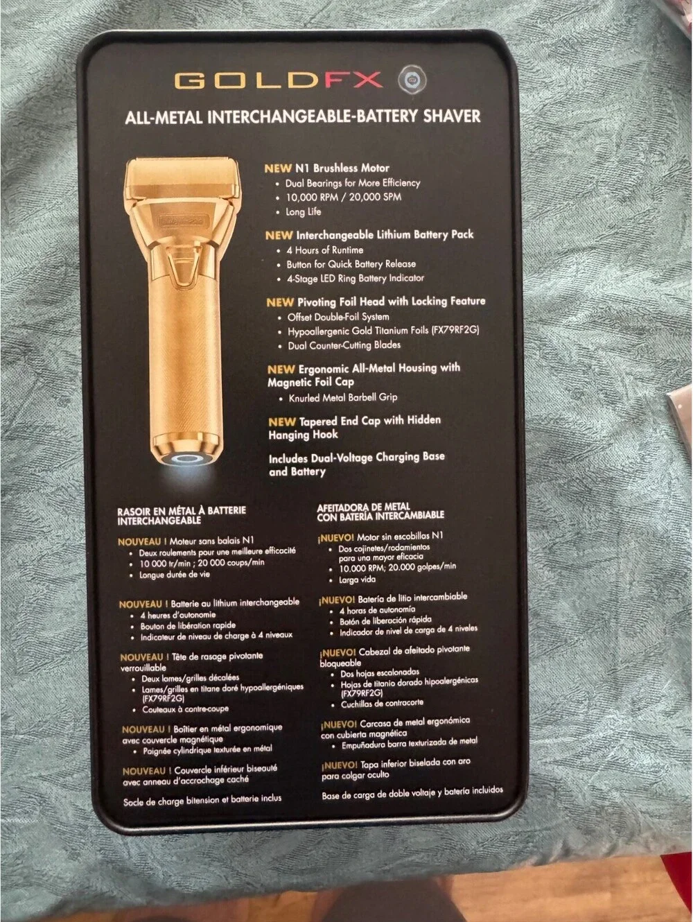 Babyliss Pro Gold FX FX ONE Professional Double Foil Shaver FX79FSG Cordless